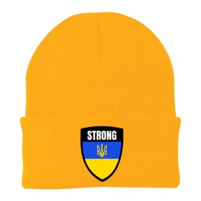 Strong Tactical Support Ukrainian Flag Shield I Stand With Ukraine Military Knit Cap Winter Beanie