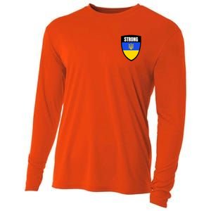 Strong Tactical Support Ukrainian Flag Shield I Stand With Ukraine Military Cooling Performance Long Sleeve Crew