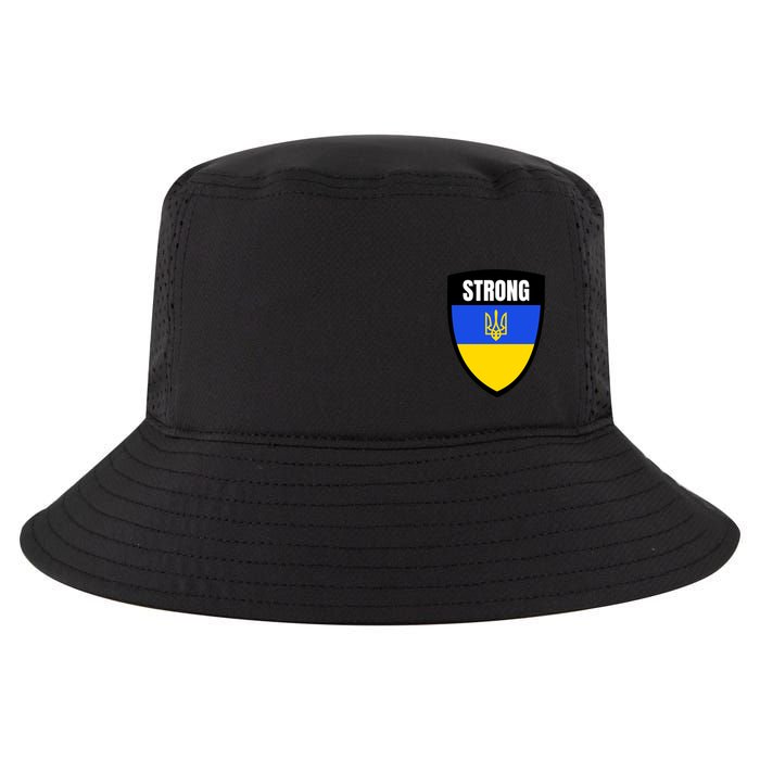 Strong Tactical Support Ukrainian Flag Shield I Stand With Ukraine Military Cool Comfort Performance Bucket Hat