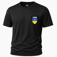 Strong Tactical Support Ukrainian Flag Shield I Stand With Ukraine Military Cooling Performance Crew T-Shirt