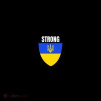 Strong Tactical Support Ukrainian Flag Shield I Stand With Ukraine Military Tall T-Shirt