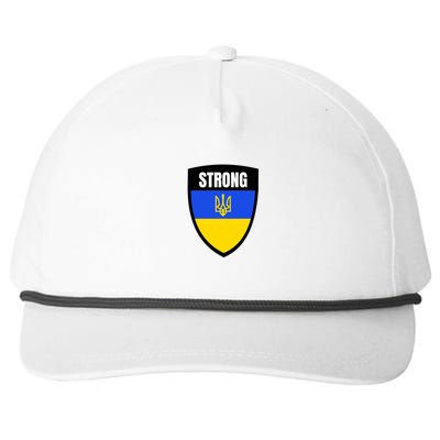 Strong Tactical Support Ukrainian Flag Shield I Stand With Ukraine Military Snapback Five-Panel Rope Hat