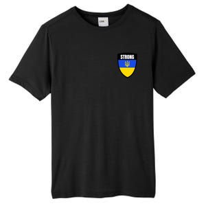 Strong Tactical Support Ukrainian Flag Shield I Stand With Ukraine Military Tall Fusion ChromaSoft Performance T-Shirt