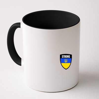 Strong Tactical Support Ukrainian Flag Shield I Stand With Ukraine Military Mug