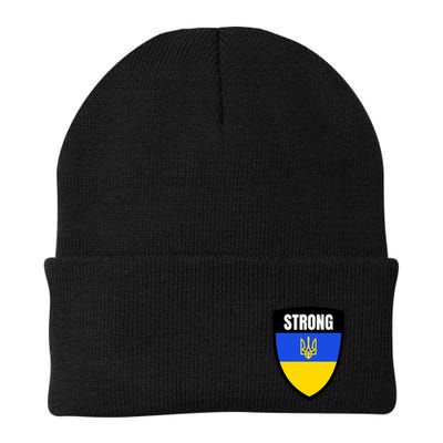 Strong Tactical Support Ukrainian Flag Shield I Stand With Ukraine Military Beanie