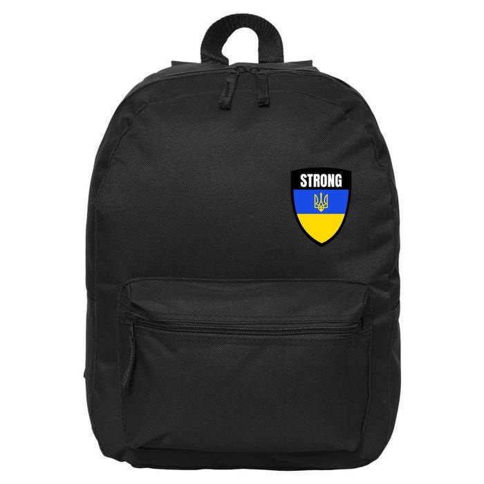 Strong Tactical Support Ukrainian Flag Shield I Stand With Ukraine Military 16 in Basic Backpack