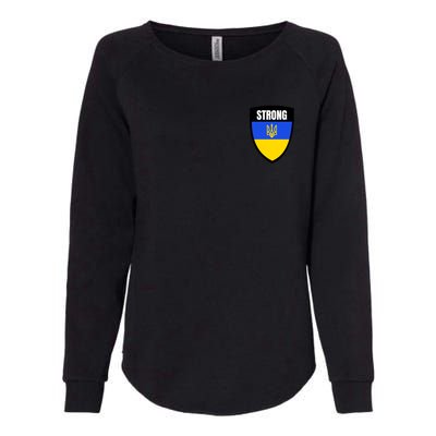 Strong Tactical Support Ukrainian Flag Shield I Stand With Ukraine Military Womens California Wash Sweatshirt