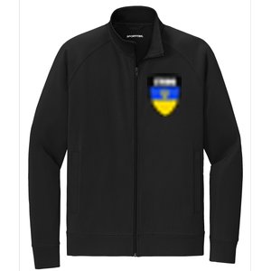 Strong Tactical Support Ukrainian Flag Shield I Stand With Ukraine Military Stretch Full-Zip Cadet Jacket