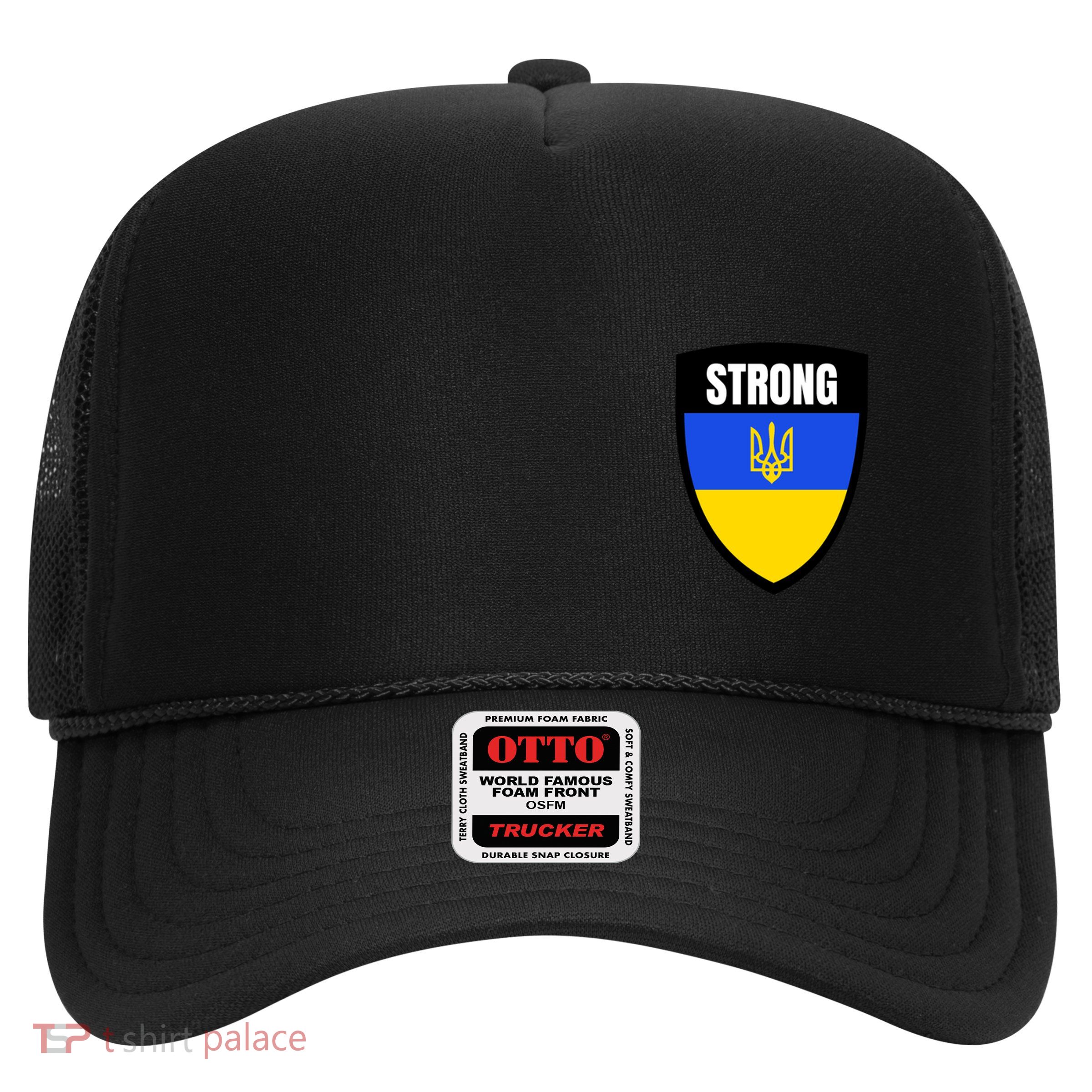 Strong Tactical Support Ukrainian Flag Shield I Stand With Ukraine Military Trucker Hat