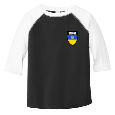 Strong Tactical Support Ukrainian Flag Shield I Stand With Ukraine Military Toddler Fine Jersey T-Shirt