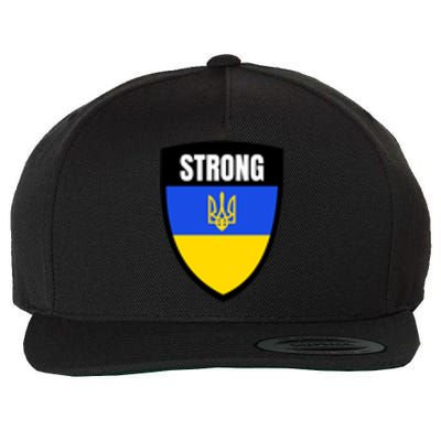 Strong Tactical Support Ukrainian Flag Shield I Stand With Ukraine Military Wool Snapback Cap