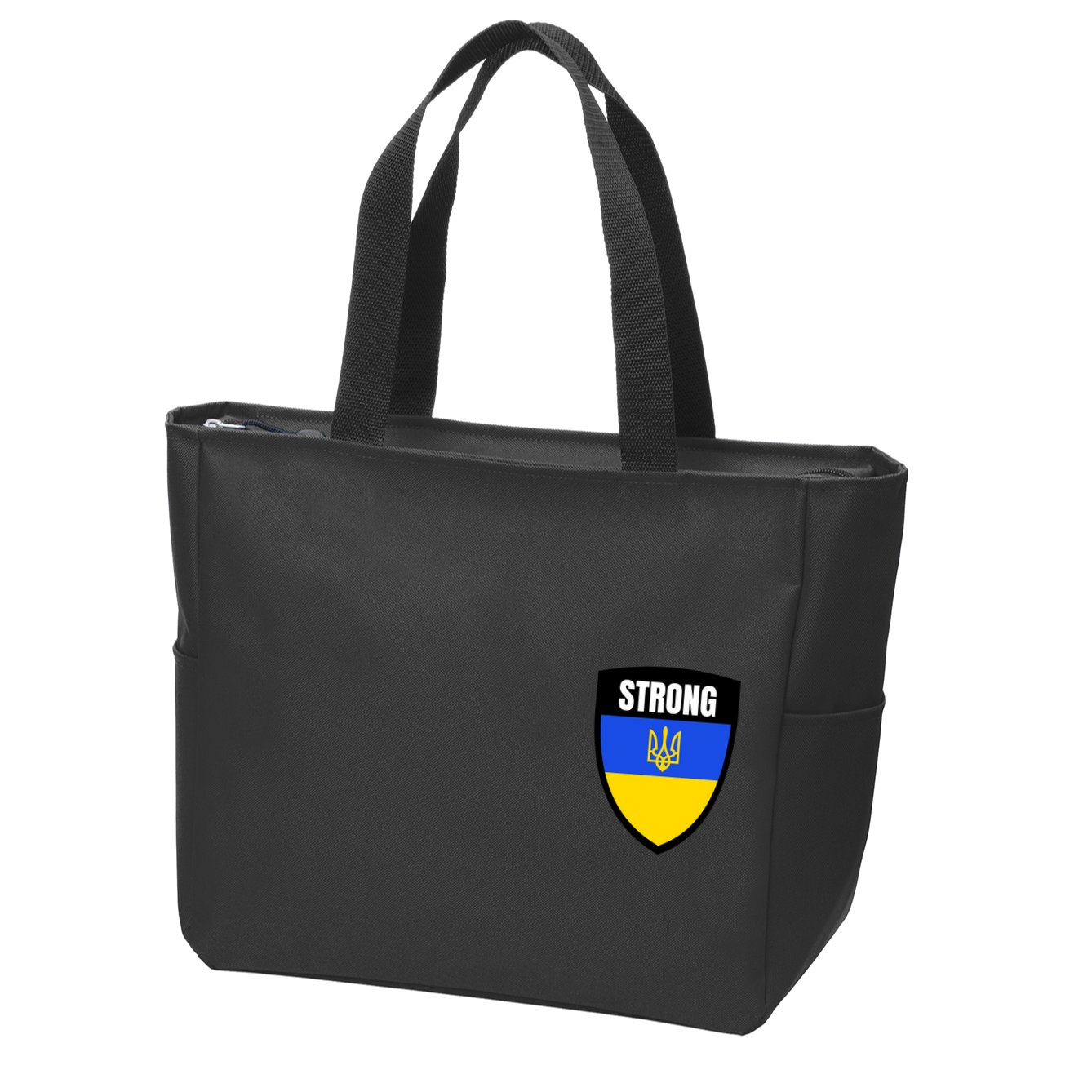 Strong Tactical Support Ukrainian Flag Shield I Stand With Ukraine Military Zip Tote Bag