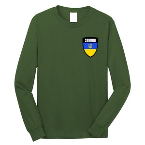 Strong Tactical Support Ukrainian Flag Shield I Stand With Ukraine Military Long Sleeve Shirt