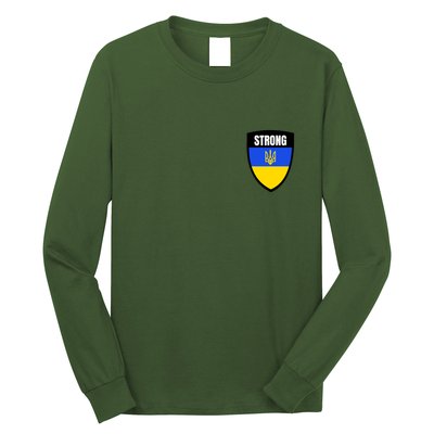 Strong Tactical Support Ukrainian Flag Shield I Stand With Ukraine Military Long Sleeve Shirt