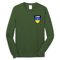 Strong Tactical Support Ukrainian Flag Shield I Stand With Ukraine Military Long Sleeve Shirt