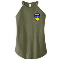 Strong Tactical Support Ukrainian Flag Shield I Stand With Ukraine Military Women's Perfect Tri Rocker Tank