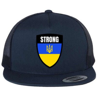 Strong Tactical Support Ukrainian Flag Shield I Stand With Ukraine Military Flat Bill Trucker Hat