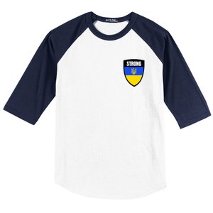 Strong Tactical Support Ukrainian Flag Shield I Stand With Ukraine Military Baseball Sleeve Shirt