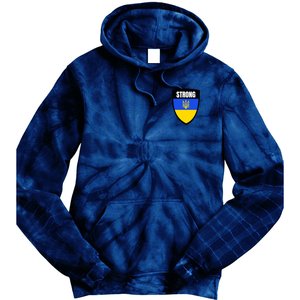 Strong Tactical Support Ukrainian Flag Shield I Stand With Ukraine Military Tie Dye Hoodie