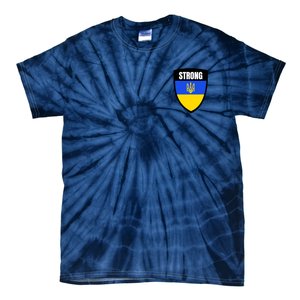 Strong Tactical Support Ukrainian Flag Shield I Stand With Ukraine Military Tie-Dye T-Shirt