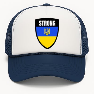 Strong Tactical Support Ukrainian Flag Shield I Stand With Ukraine Military Trucker Hat