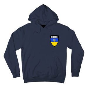 Strong Tactical Support Ukrainian Flag Shield I Stand With Ukraine Military Tall Hoodie