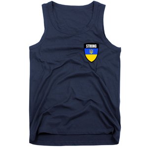 Strong Tactical Support Ukrainian Flag Shield I Stand With Ukraine Military Tank Top