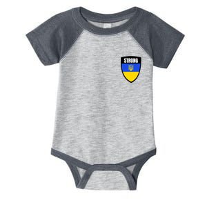 Strong Tactical Support Ukrainian Flag Shield I Stand With Ukraine Military Infant Baby Jersey Bodysuit