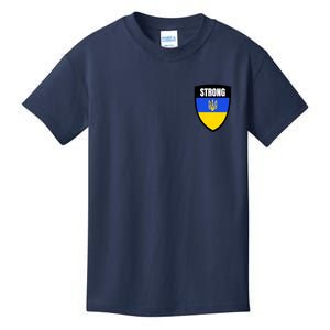 Strong Tactical Support Ukrainian Flag Shield I Stand With Ukraine Military Kids T-Shirt