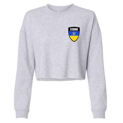 Strong Tactical Support Ukrainian Flag Shield I Stand With Ukraine Military Cropped Pullover Crew