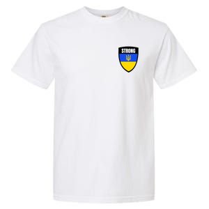 Strong Tactical Support Ukrainian Flag Shield I Stand With Ukraine Military Garment-Dyed Heavyweight T-Shirt