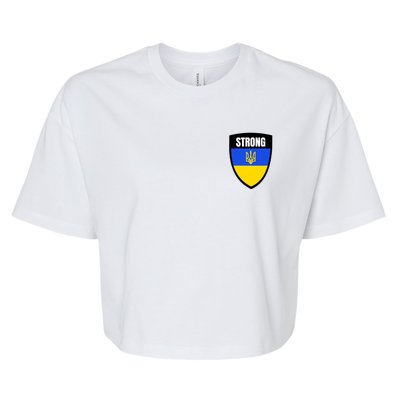 Strong Tactical Support Ukrainian Flag Shield I Stand With Ukraine Military Bella+Canvas Jersey Crop Tee