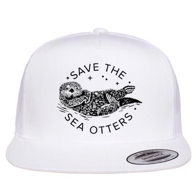 Save The Sea Otters Flat Bill Trucker Hat