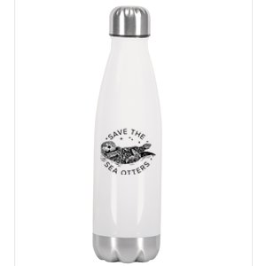 Save The Sea Otters Stainless Steel Insulated Water Bottle