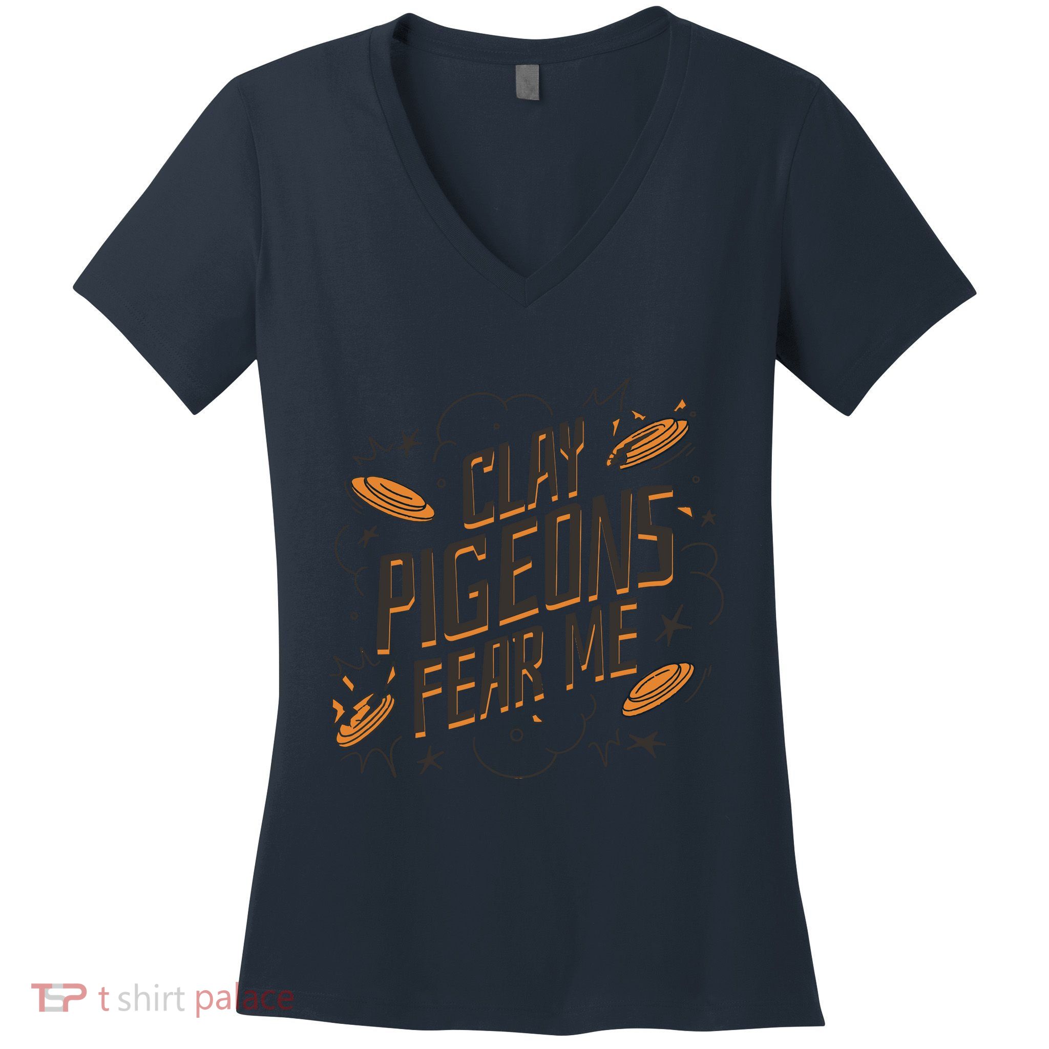 Skeet Trap ShootingSporting Clay Shooting Vest Tsh Women's V-Neck T-Shirt