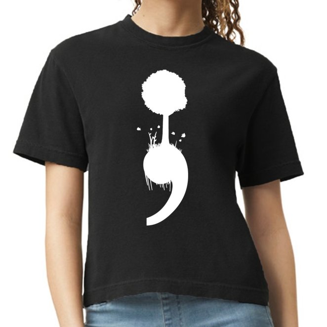Semicolon Tree Suicide Prevention Comfort Colors Boxy T-Shirt