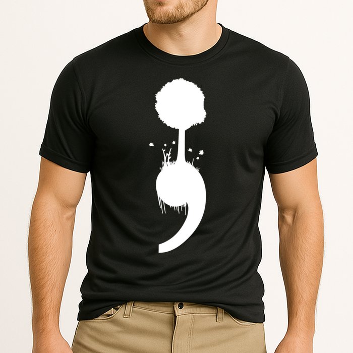 Semicolon Tree Suicide Prevention Cooling Performance Crew T-Shirt