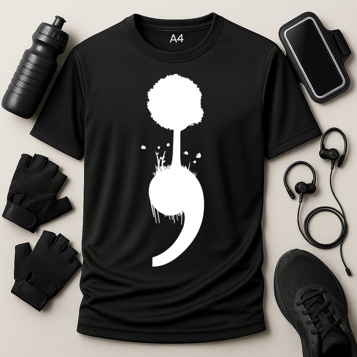 Semicolon Tree Suicide Prevention Cooling Performance Crew T-Shirt