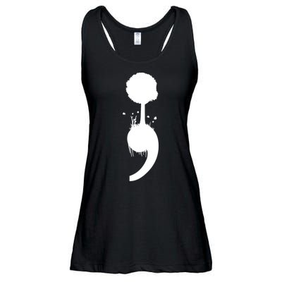 Semicolon Tree Suicide Prevention Ladies Essential Flowy Tank