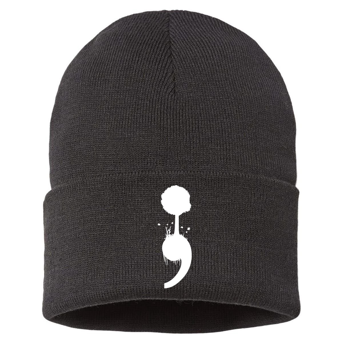 Semicolon Tree Suicide Prevention Sustainable Knit Beanie