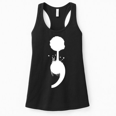 Semicolon Tree Suicide Prevention Womens Tank Top