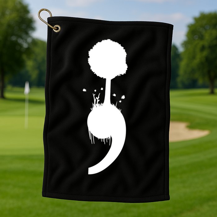 Semicolon Tree Suicide Prevention Golf Towel