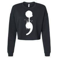 Semicolon Tree Suicide Prevention Cropped Pullover Crew