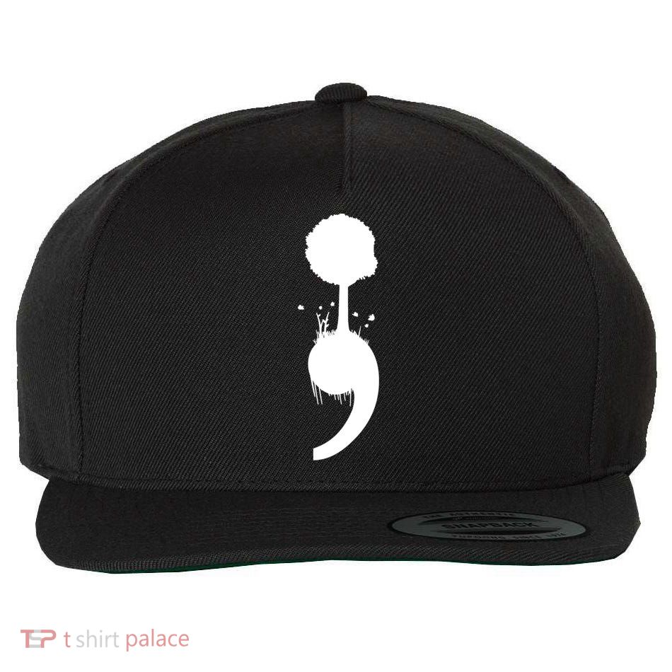 Semicolon Tree Suicide Prevention Wool Snapback Cap