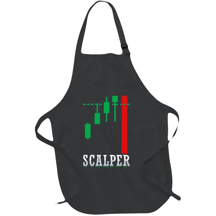 Scalper Trader Stock Market Forex Crypto Gift For Dad Trader Full-Length Apron With Pockets