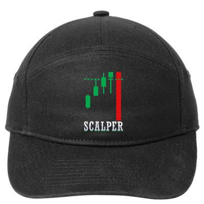 Scalper Trader Stock Market Forex Crypto Gift For Dad Trader 7-Panel Snapback Hat
