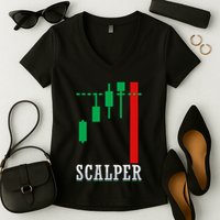 Scalper Trader Stock Market Forex Crypto Gift For Dad Trader Women's V-Neck T-Shirt