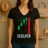 Scalper Trader Stock Market Forex Crypto Gift For Dad Trader Women's V-Neck T-Shirt