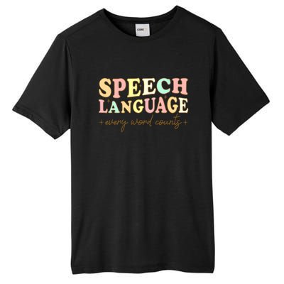 Speech Therapy Speech Language Therapy Pathologist Retro SLP Tall Fusion ChromaSoft Performance T-Shirt