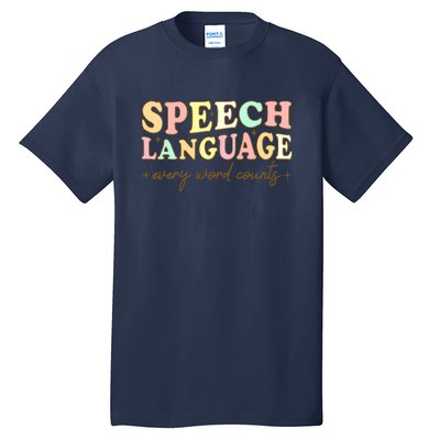 Speech Therapy Speech Language Therapy Pathologist Retro SLP Tall T-Shirt